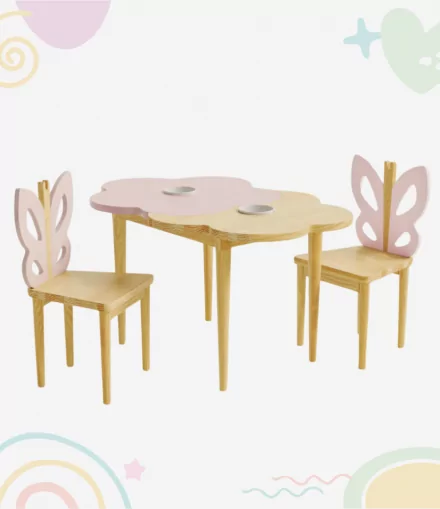 Mesita y sillas Flower - Valeria Juan Kids